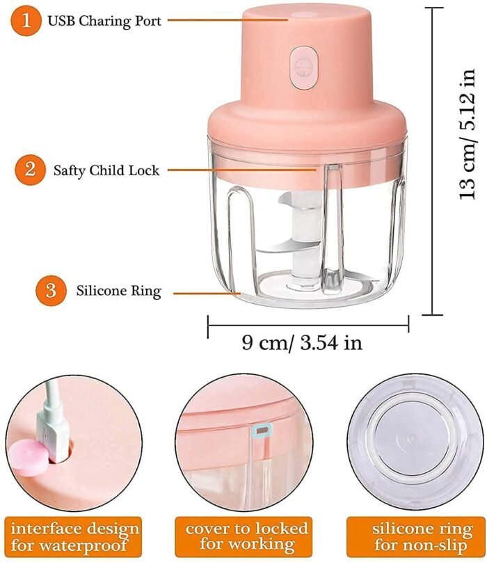 250ml Rechargeable Grinding Machine dimensions