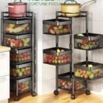 5-Tier Square Fruit Rack with Wheels