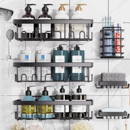 6pcs Set Shower Caddy Shelf / Bathroom Organizer