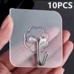 10PCS Transparent Stainless Steel Strong Self-Adhesive Hooks