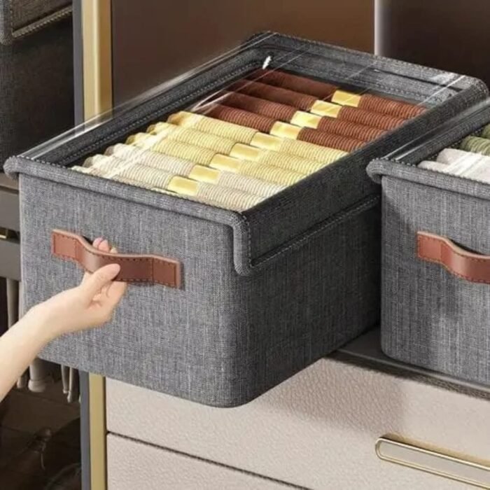 Collapsible Fabric Organizer with a Cover / Storage Basket