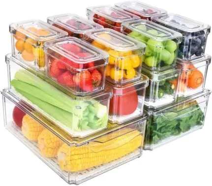 14pcs Stackable Fridge Storage Organizers