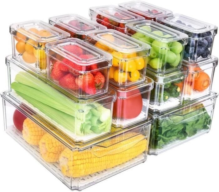 14pcs Stackable Fridge Storage Organizers