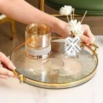 Decorative Tray with Golden Handle