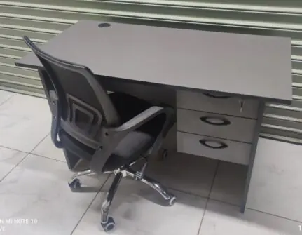1.2m Grey Wooden Office Desk and Office Chair