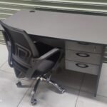 1m Grey Wooden Office Desk and Office Chair