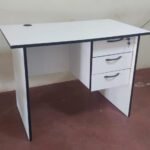 1m White Wooden Office Desk