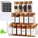 29pcs SET GLASS STORAGE SPICE JARS WITH BAMBOO LID