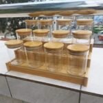 3 Tier Bamboo Spice Rack with 12 Spice Jars