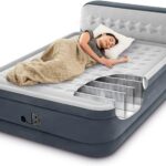 INTEX DURA BEAM AIRBED WITH INBUILT ELECTRIC PUMP AND PLUSH HEADBOARD