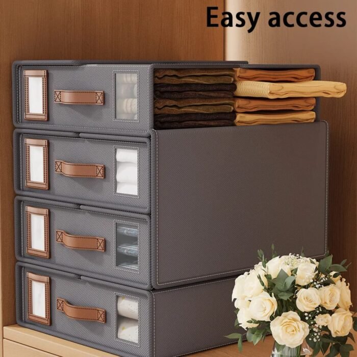 Stackable Fabric Closet Storage Organizer Box