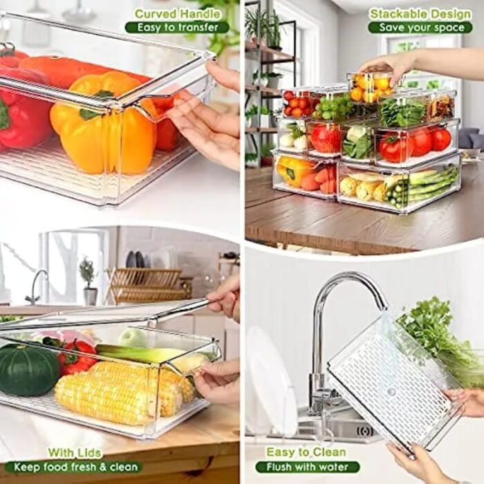 14pcs Stackable Fridge Storage Organizers