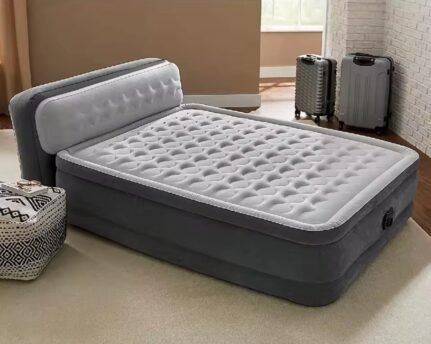 INTEX DURA BEAM AIRBED WITH INBUILT ELECTRIC PUMP AND PLUSH HEADBOARD