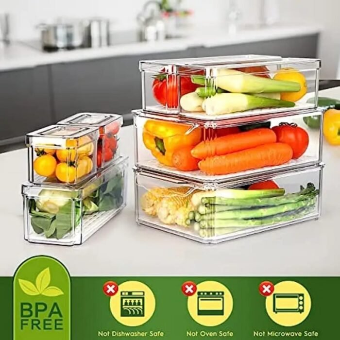 14pcs Stackable Fridge Storage Organizers