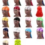 4PCS Soft Silky Durag Wave Scarf Turban Headwear