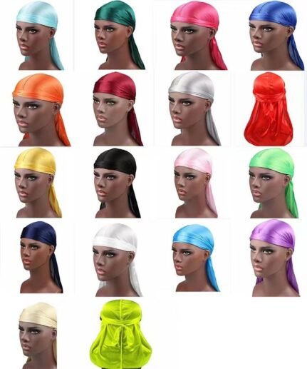 4PCS Soft Silky Durag Wave Scarf Turban Headwear