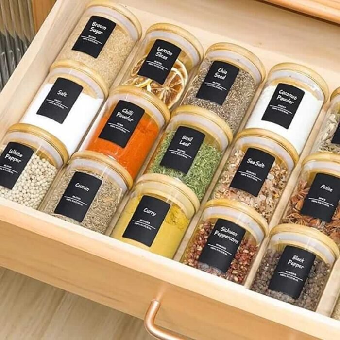 12pcs Round Glass spice jar set - Image 2