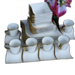 30 Pcs Ceramic Dinner Set with Gold Deco