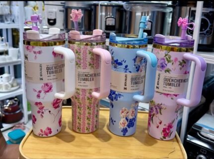Floral Love Shark Stanley Tumbler