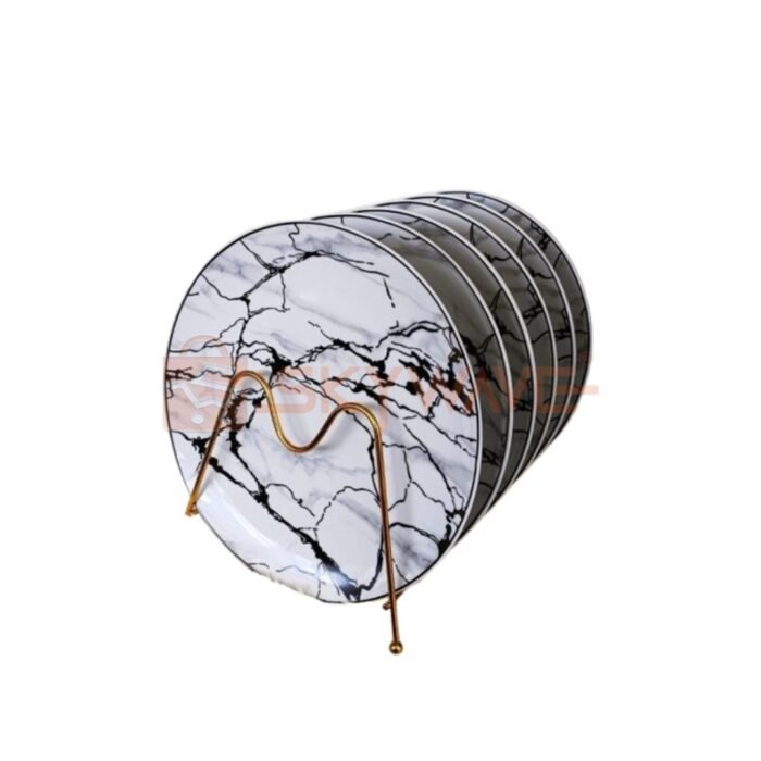 6pcs Quality Grey Patches Dinner Plates