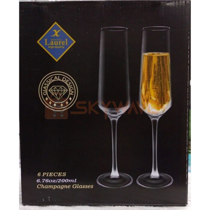 6pcs Long Steam Champagne Glasses
