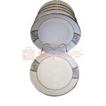 High-Quality 6pcs Grey Patches Dinner Set