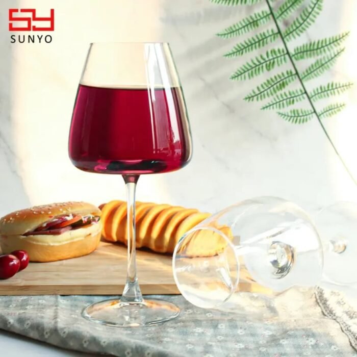 2 Pcs Burgundy tulip shaped wine glass