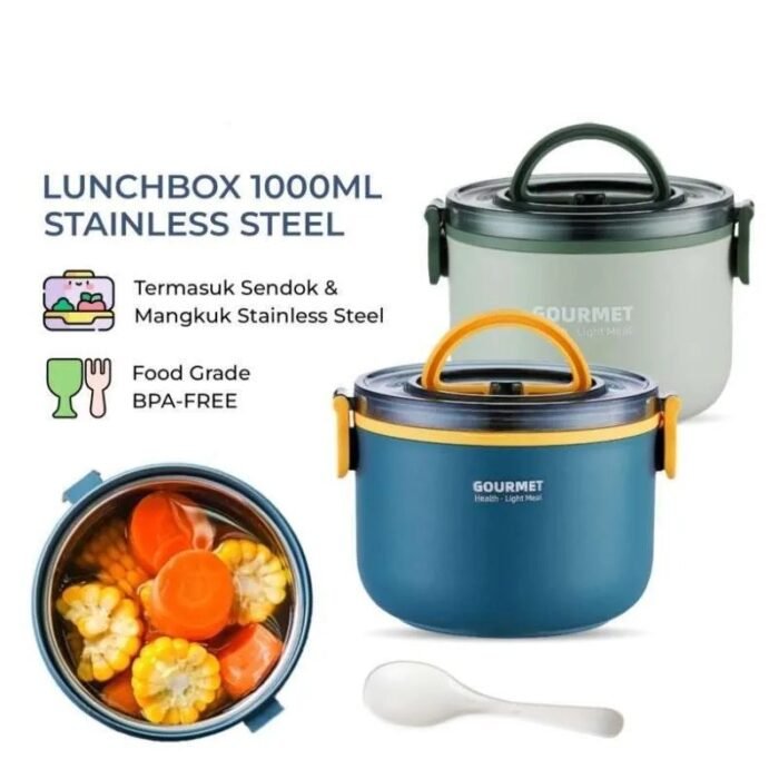 Heated Stainless Steel Round Lunch Box