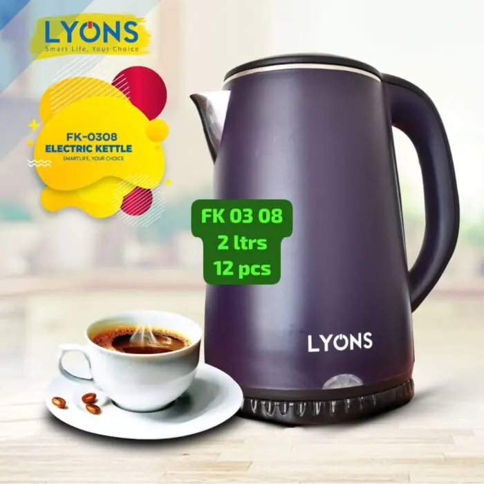 Lyons 2‑Litre Plastic Electric Kettle FK‑0308
