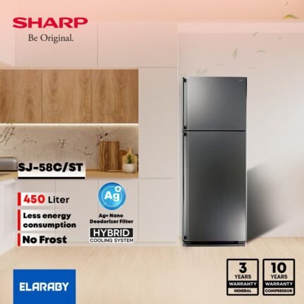 Sharp Silver 450L No-Frost Fridge