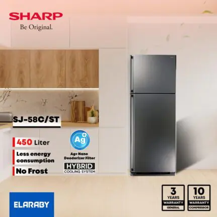 Sharp Silver 450L No-Frost Fridge