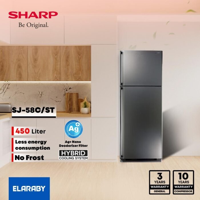 Sharp Silver 450L No-Frost Fridge
