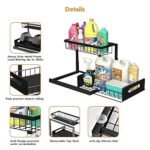 2-Tier Metallic Sliding Cabinet Organiser Rack
