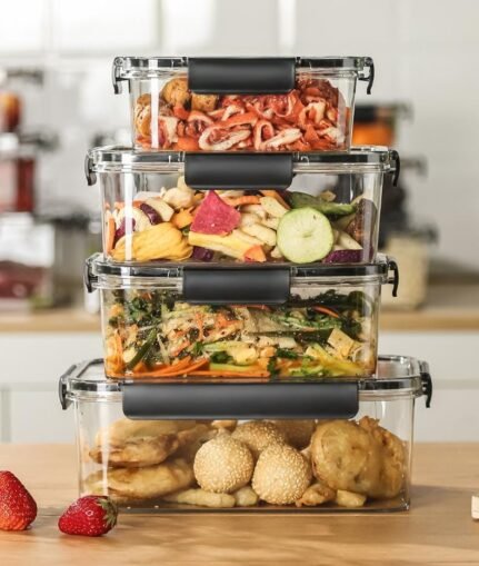 4pcs Set Transparent Sealed Refrigerator Food Containers