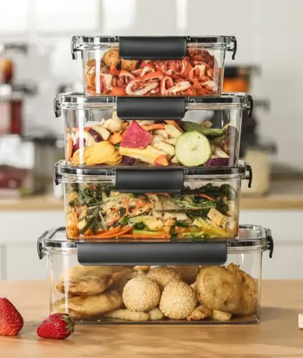 4pcs Set Transparent Sealed Refrigerator Food Containers