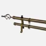 4m Metallic Double Curtain Rod
