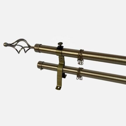 4m Metallic Double Curtain Rod