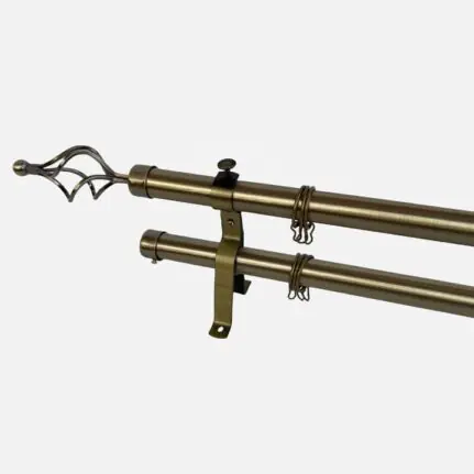 4m Metallic Double Curtain Rod