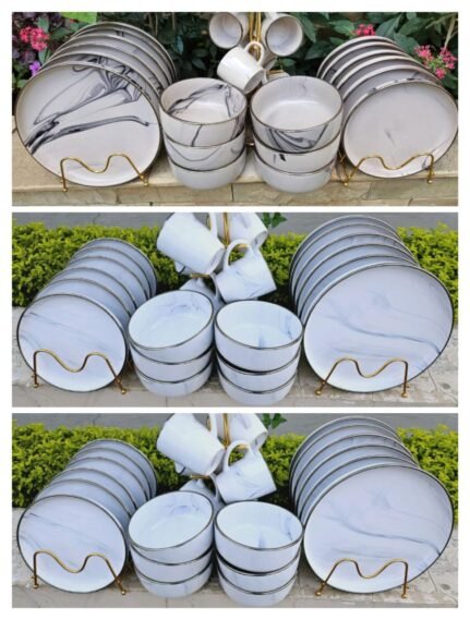 24 Pcs Marble Dinner Set