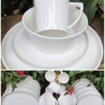 24 Pcs White Plain Dinner Set