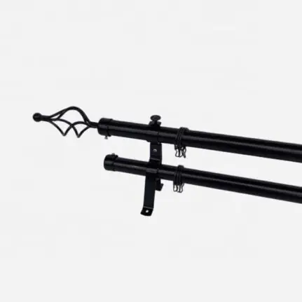 4m Metallic Double Curtain Rod