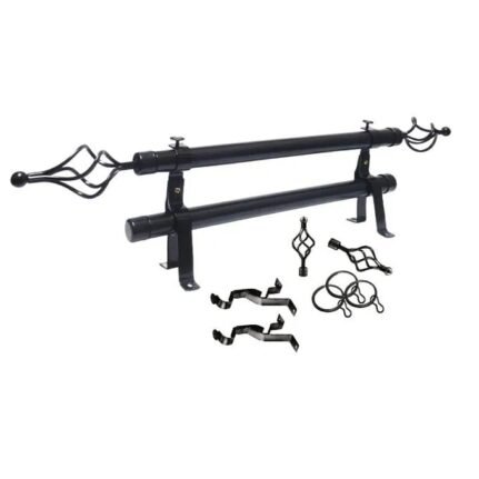 3m Metallic Double Curtain Rod