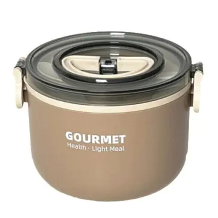 Heated Stainless Steel Round Lunch Box