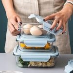 Set of 3 Borosilicate Glass Food Storage Containers