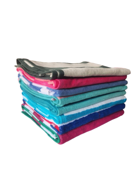 12pcs Cotton Stripped Coloured Towels