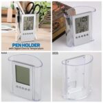 Digital LCD Desk Pen Holder and Organizer