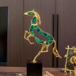 Crystal horse statue sculpture