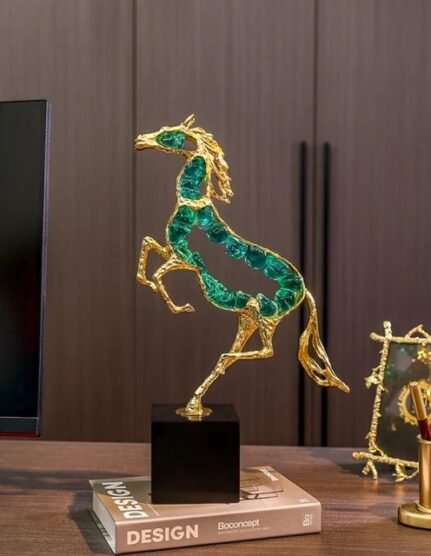 Crystal horse statue sculpture