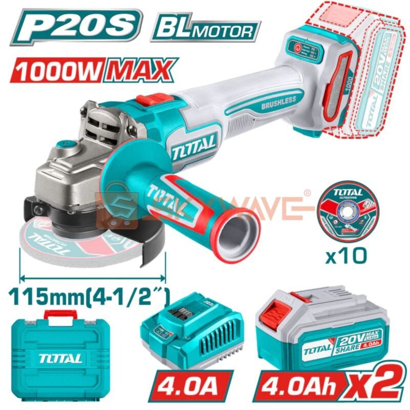 Total Cordless angle grinder TAGLI271532