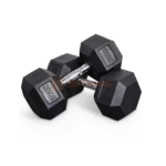 20 kg Black Rubber Hexagonal Dumbbell